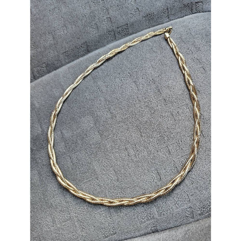 14 K Italy Stamped  Solid Gold Braded Necklace